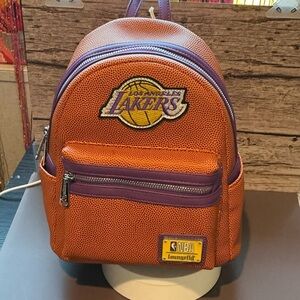 Loungefly Lakers Kids Backpack - Orange and Purple